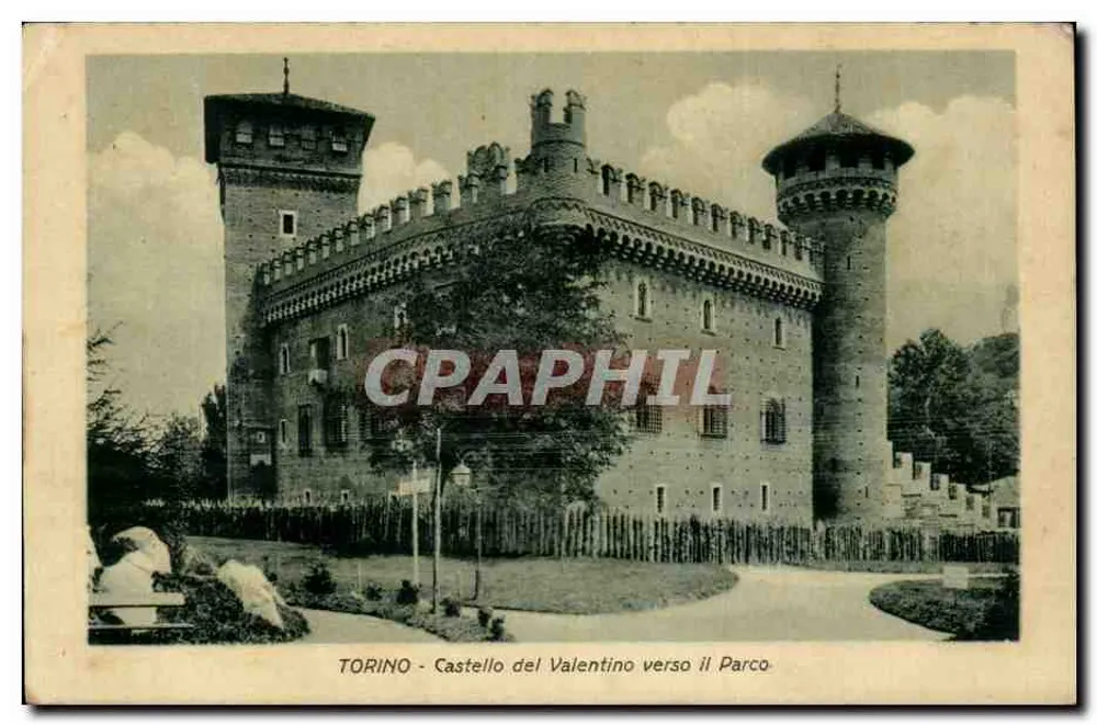 Turin - Castello del Valentino zum Park — Verlag Cartolina Postale - Vorderseite