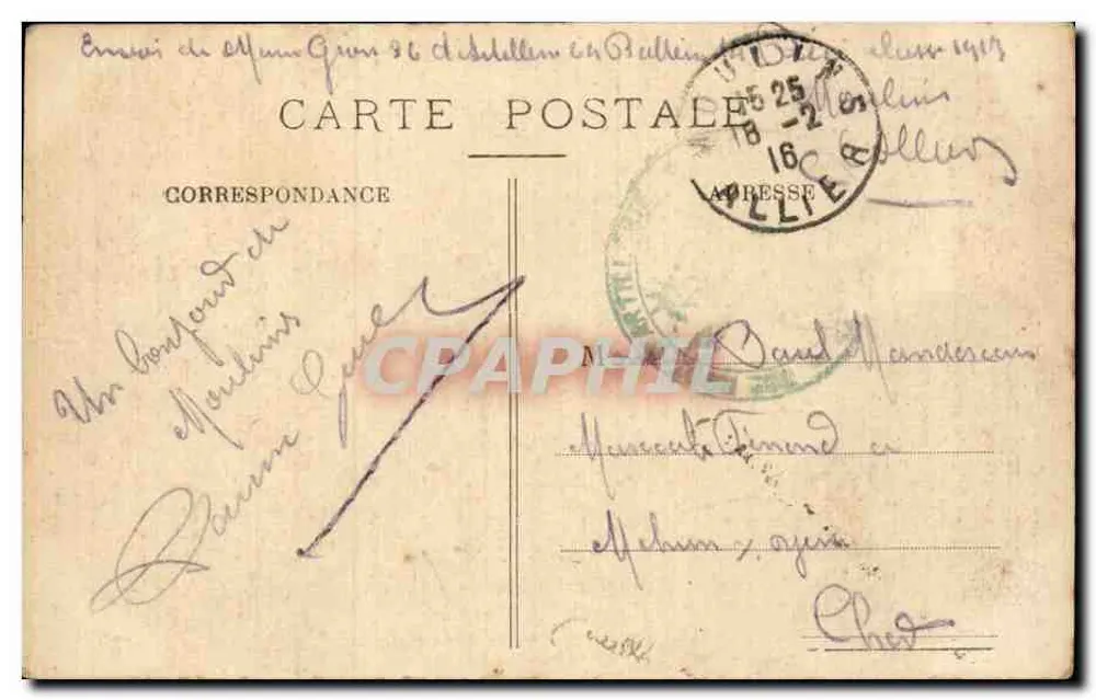 Moulin — La Porte de Paris — uitgever G. Dauphin, n°12 - Achterkant