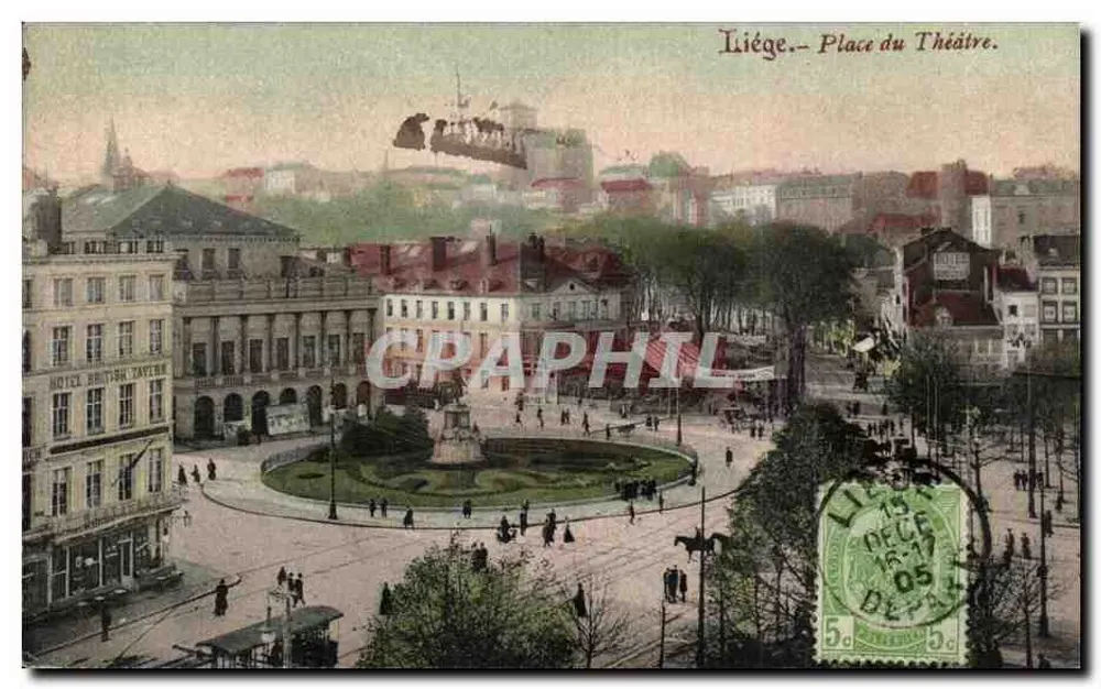 Liegi — Piazza del Teatro — editore anonimo - Recto