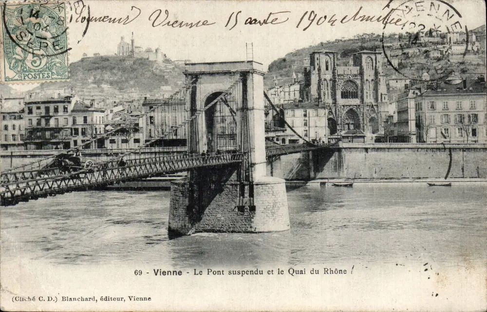 Wien - Der Hängebrücke und der Rhône-Ufer — Cliché C.D. Blanchard, Verlag, Wien, Nr. 69 - Vorderseite