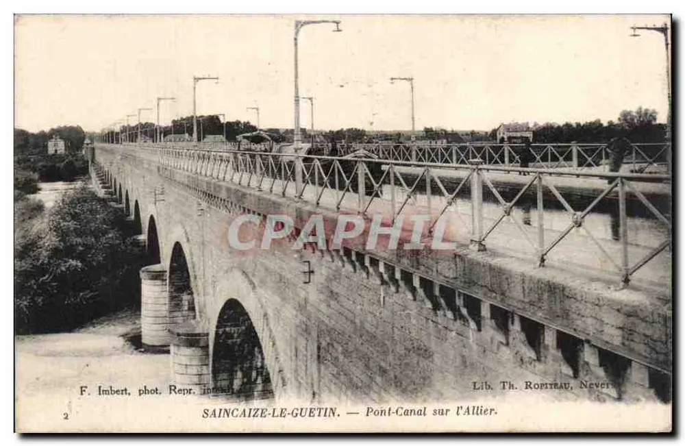 SAINCAIZE-LE-GUETIN — Steinbrücke über den Allier — Lib. Th. Ropiteau, Nevers - Vorderseite