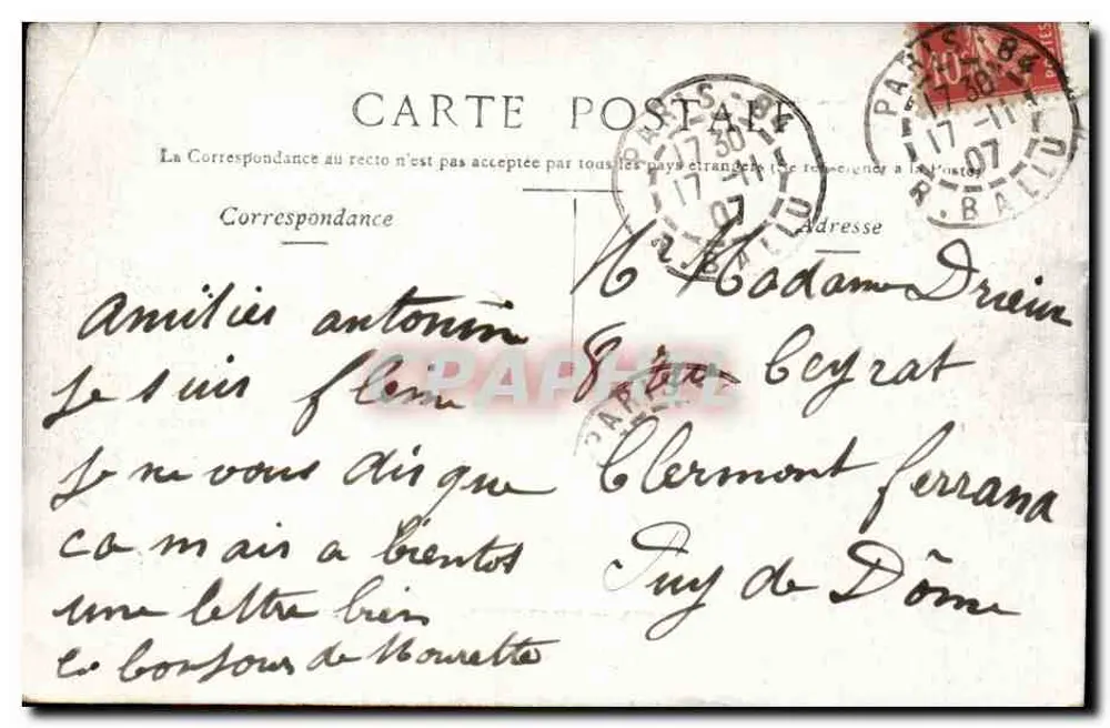 Cannes — Grand Hôtel — Staerck, Paris. - Verso