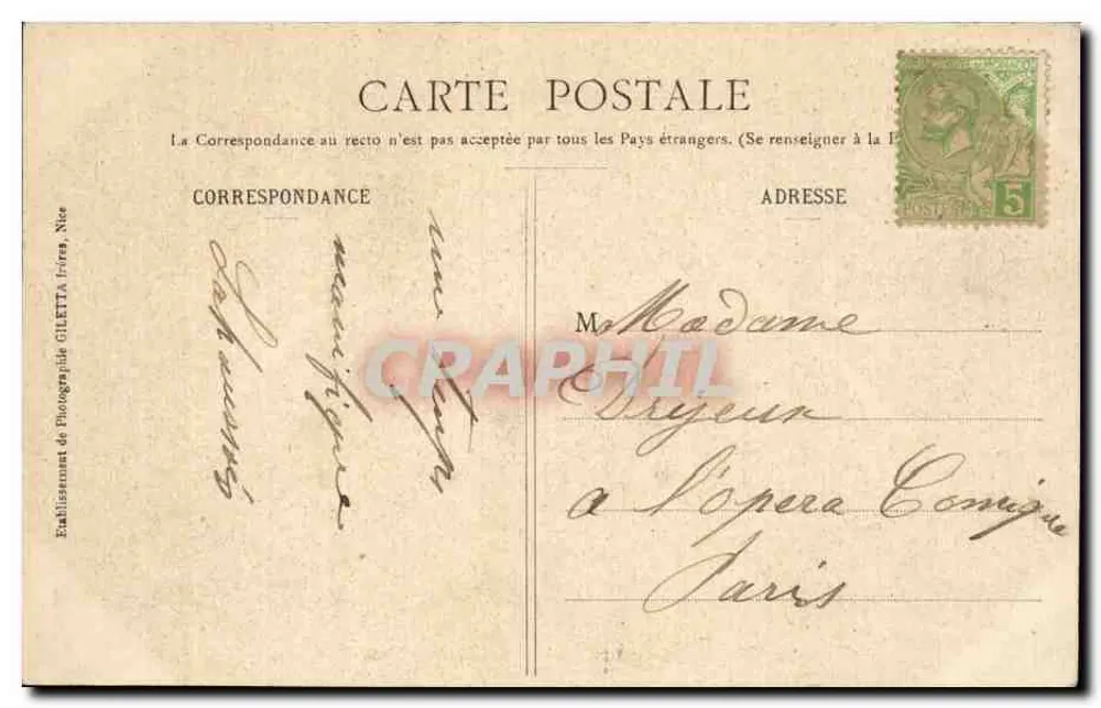 Monte-Carlo — Das Casino und die Gärten — Edition Giletta, Foto., Nice, Nr. 720 - Rückseite