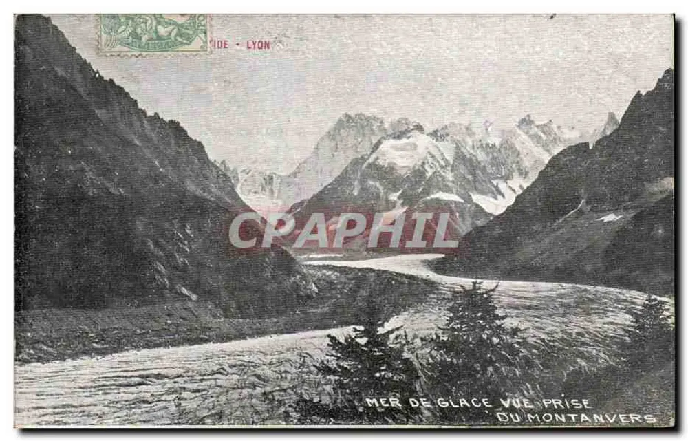 Aussicht auf die Mer de Glace vom Montanvers — Lyon, Verlag Lyon - Vorderseite
