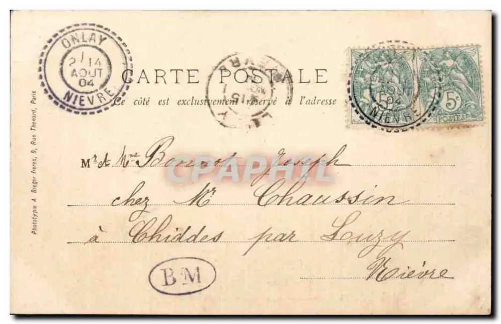 Ao redor de Moulins-Engilbert — Mansão de Thard — Ch. Laplace, editor, Moulins-Engilbert - Verso