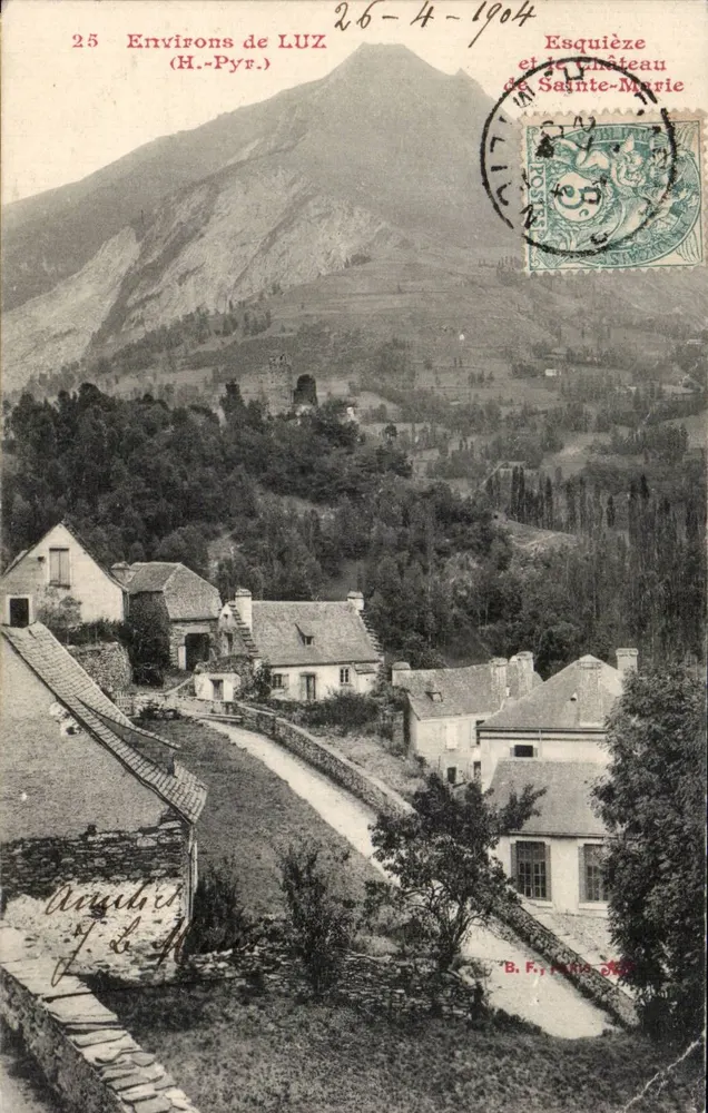 Umgebung von LUZ (H.-Pyr.) — Esquièze und Schloss Sainte-Marie — B. F. Lando, n°25 - Vorderseite