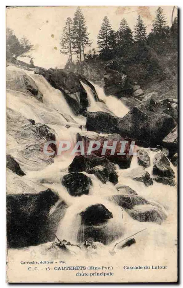 Cauterets (Alpes-Pirineus) — Cachoeira do Lutour, queda principal — Carrache, editor - Pau, n°15 - Frente