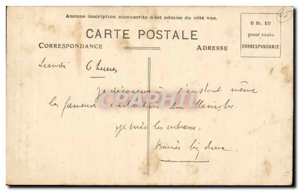 Cauterets (Alpes-Pirineus) — Cachoeira do Lutour, queda principal — Carrache, editor - Pau, n°15 - Verso