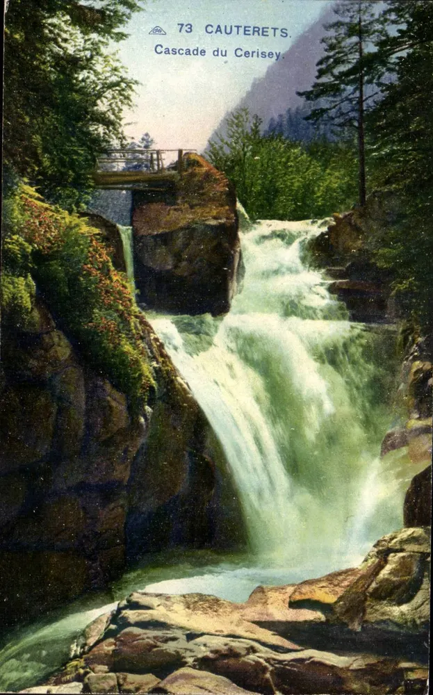 Cauterets — Cachoeira do Cerisey — C° Albacienne des Arts Photomécaniques, Strasbourg - Frente