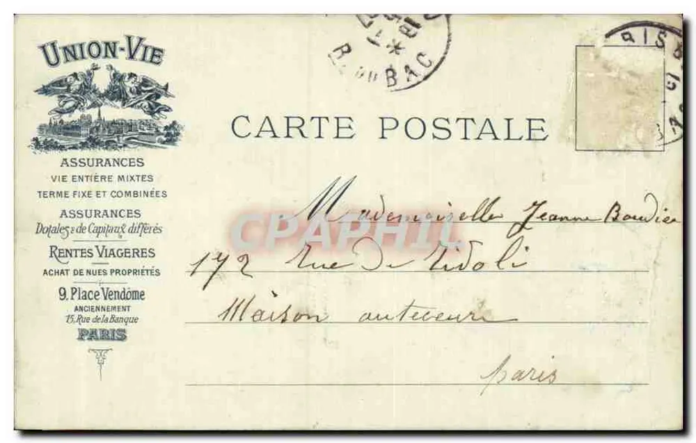 Place de la Concorde — Paris — Union-Vie - Rückseite