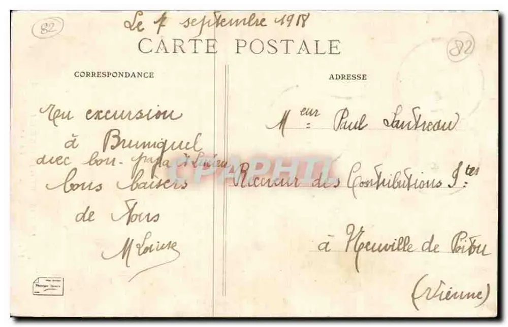 Le Tarn et Garonne Illustre — Bruniquel — Die Galerie des Schlosses — Tarnaise Phototype, Pouz, Albi, n°364 - Rückseite