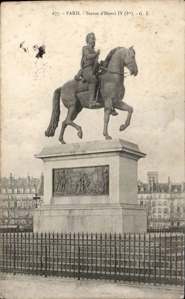 Paris - Estátua de Henri IV (1º) - G. L. - n°677 - Frente
