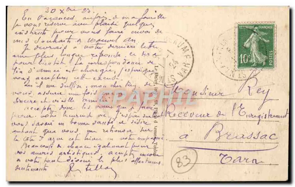 Saint-Maximin — Vue Générale prise de la Gare — éditeur Simon Fairs, n° 2429 - Rückseite