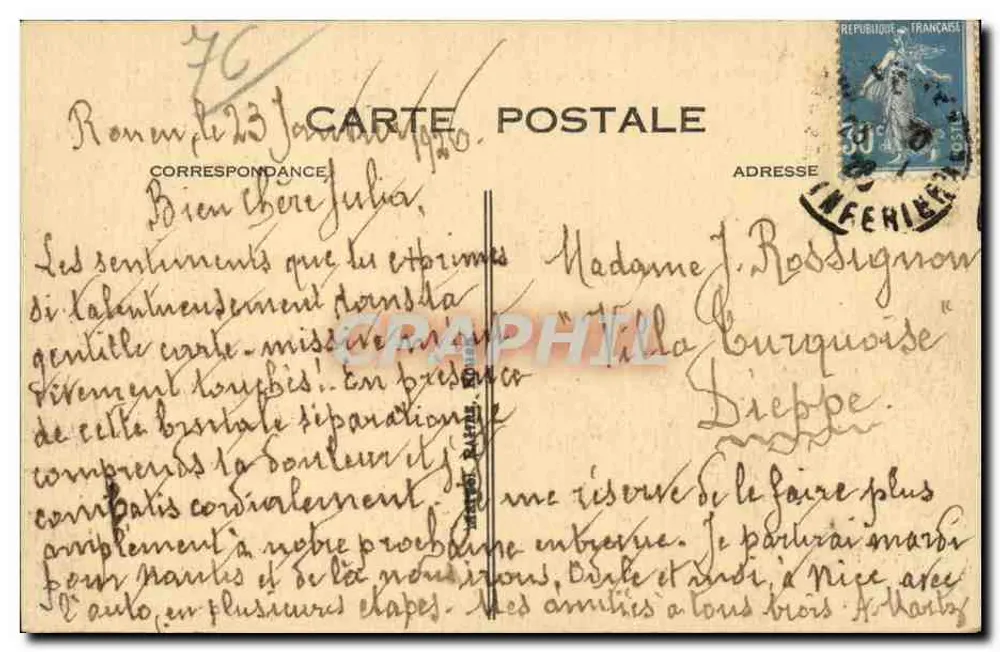 Rouen — Ansichten der Kai und der Seine — Verlag unbekannt, n° 15 - Rückseite