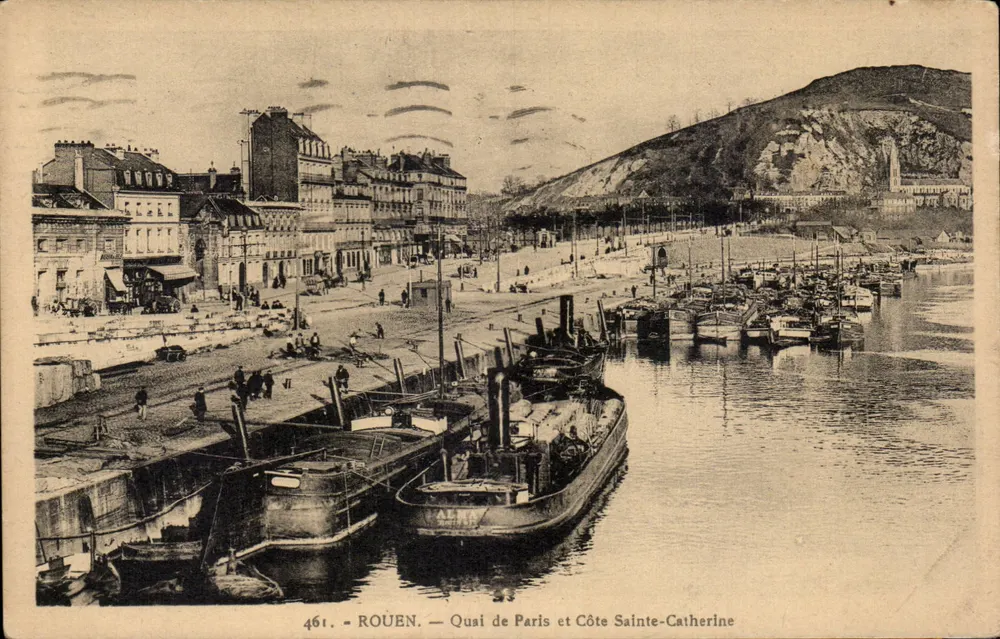 Rouen — Quai de Paris und Côte Sainte-Catherine — Ausgabe La Cigogne, n° 461 - Vorderseite