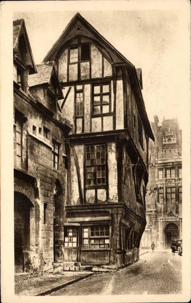 Rouen — Vieja casa, rue St-Romain — Fabricación Francesa - Anverso
