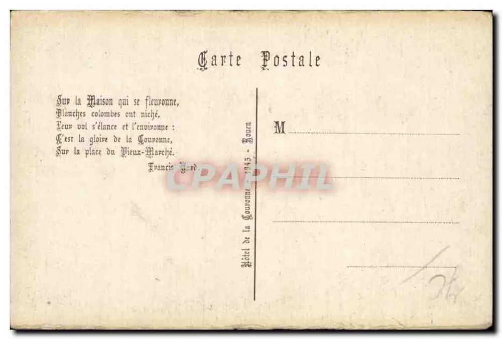 Hotel de la Couronne — Rouen — P.J. Polttvin - Rückseite