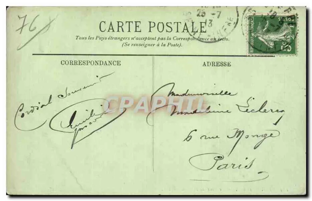 Pourville — O Ponte da Scie — LL. — 189 - Verso