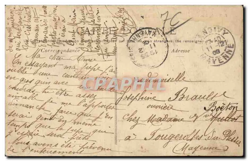 Le Teilleul — La Gendarmerie — F. Ruault, uitgever - Achterkant