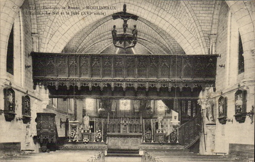 Moulineaux - A Igreja, o Nef e o Jubé (século XVI) - Frente