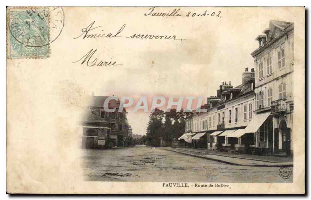 Fauville - Estrada de Bolbec — editor A. F. A. D. T. n° 76 - Frente