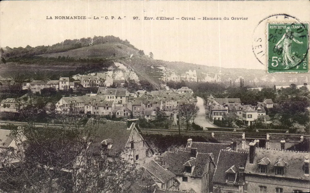 Normandie — Die "Antike Ansichtskarte" 97. Ansicht von Elbeuf — Orival — Dorf Gravier - Vorderseite