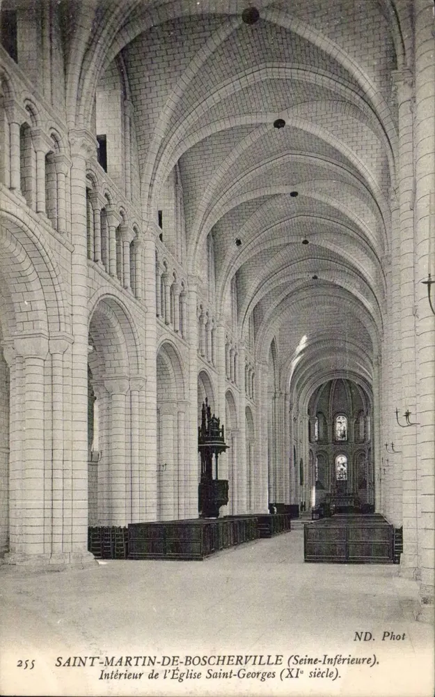 Saint-Martin-de-Boscherville — Innenansicht der Kirche Saint-Georges (11. Jahrhundert) — ND. Phot, Nr. 255 - Vorderseite