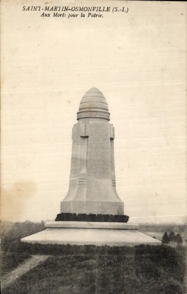 Saint-Martin-Osmonville (S.-I.) — Denkmal für die Toten für das Vaterland — Imp. Levy Fils et Cie, Paris - Vorderseite