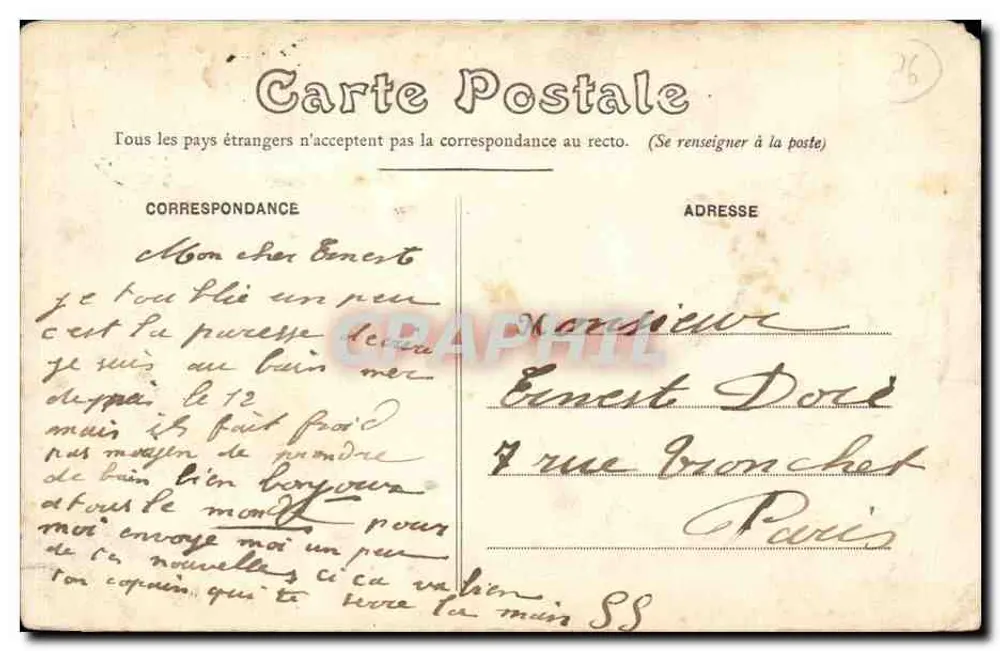 Varengeville — Les Roches de l'Ailly — F. Fauchon, n°990 - Rückseite