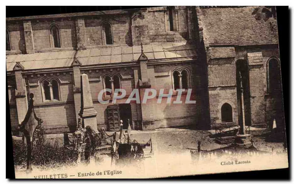 Veuillettes — Entrada da Igreja — Cliché Lacosta - Frente