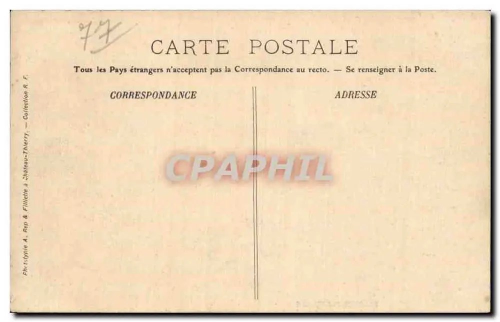 Coulommiers — Farm des Hospitals — Galeries Françaises, n° 2648 - Rückseite