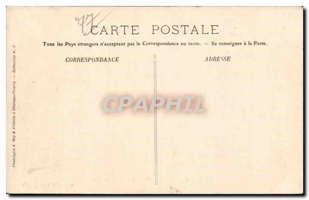 Coulommiers — Palácio de Justiça — Galerias Francesas, n° 2663 - Verso