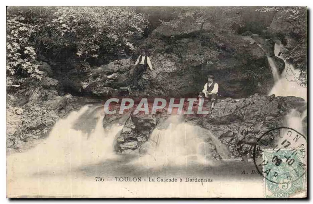 Toulon - A Cascata em Dardennes — A. Bonnet, n°736 - Frente