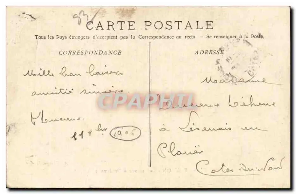 Toulon - A Cascata em Dardennes — A. Bonnet, n°736 - Verso