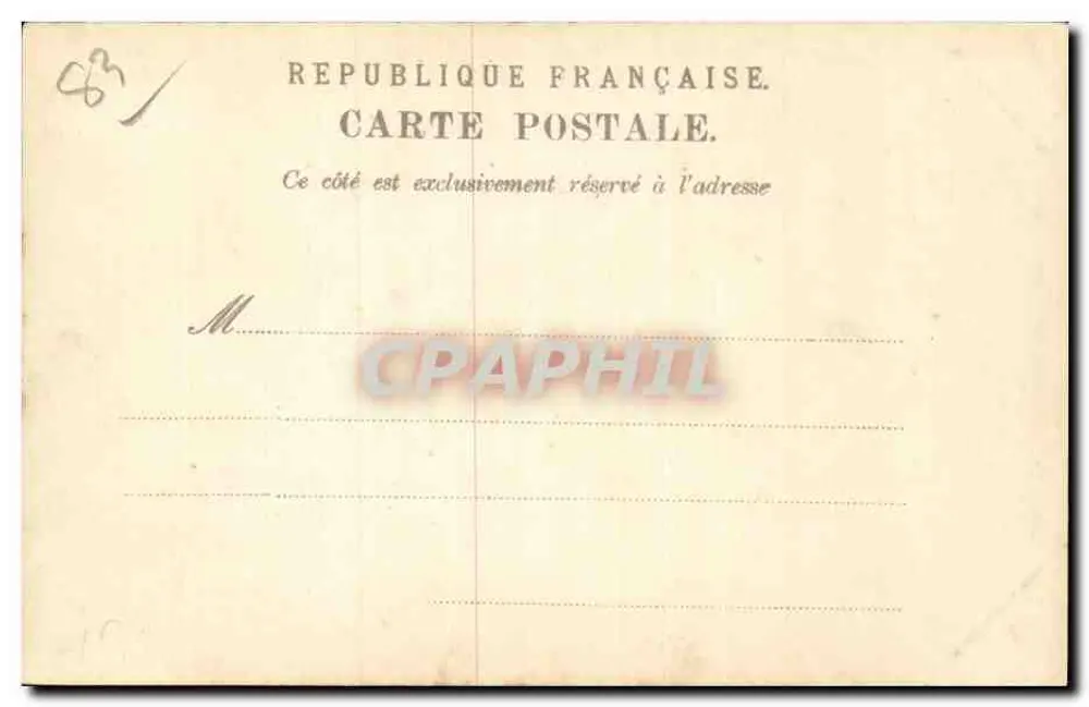 Hotel das correios — Toulon — editor desconhecido, número de série não visível - Verso