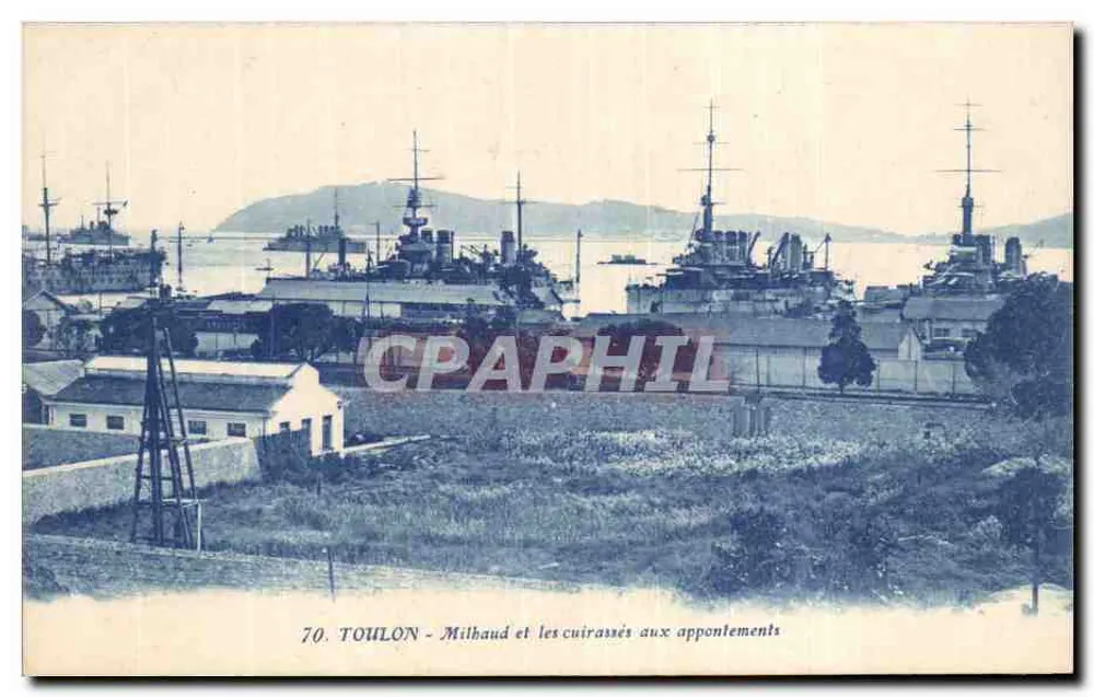 Toulon - Milhaud und die Panzerkreuzer an den Pier — G. Artaud, Nantes - Vorderseite