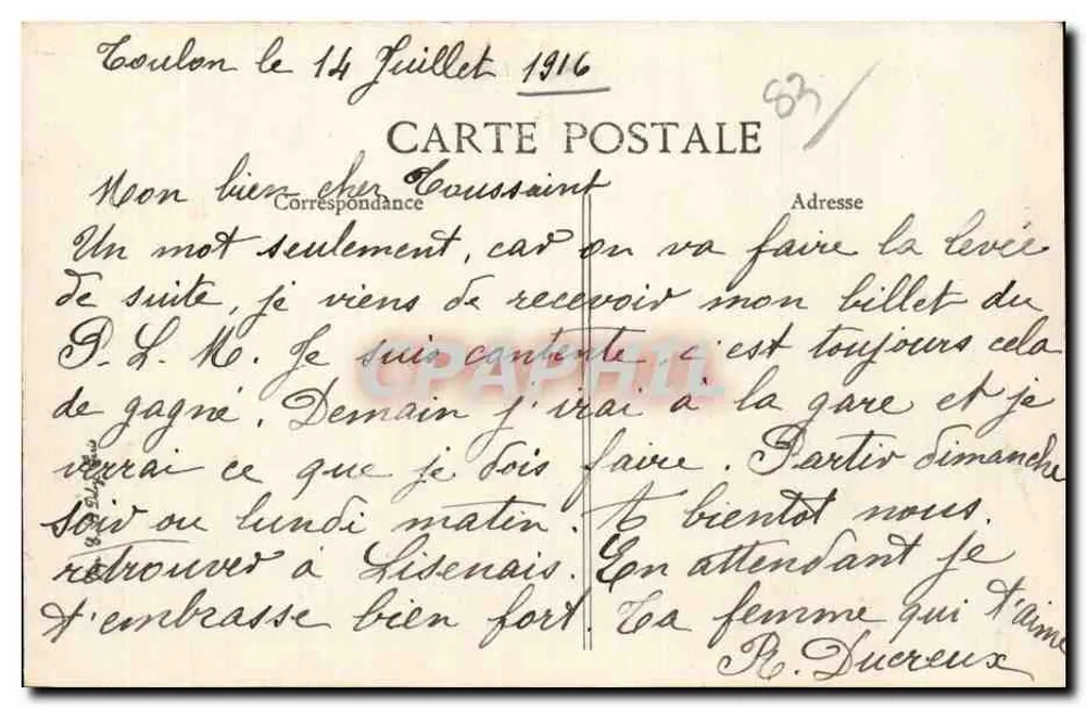 Toulon — Le Mourillon — Boulevard du Littoral — La Réserve - Rückseite