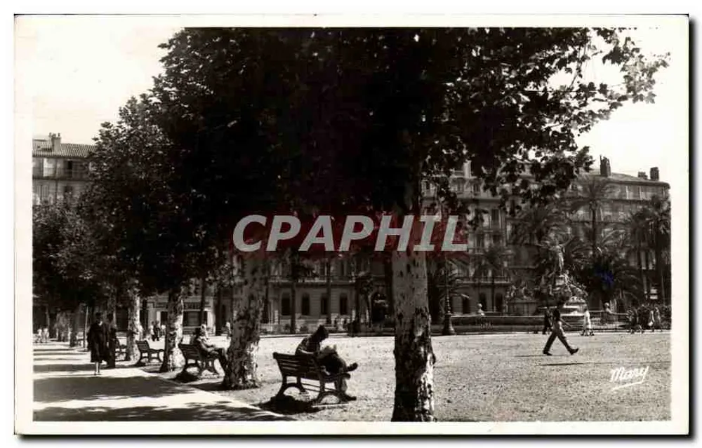 Praça da Liberdade em Toulon — vista de jardim com bancos e árvores — editor Mary, n° 817 - Frente