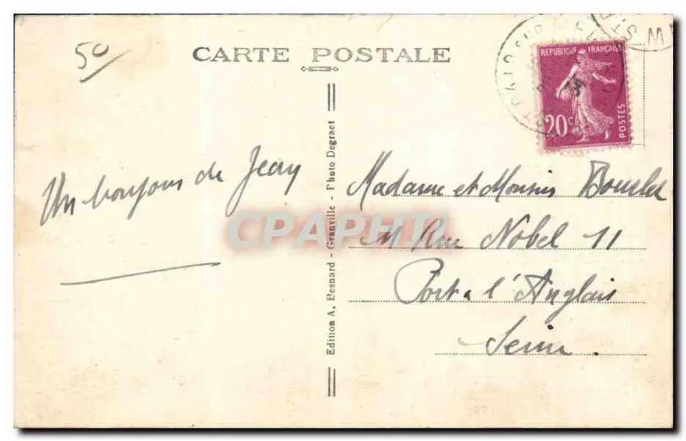 Granville — Le Normandy-Hôtel et le Casino — Édition A. Bernard - Granville, n°15 - Rückseite