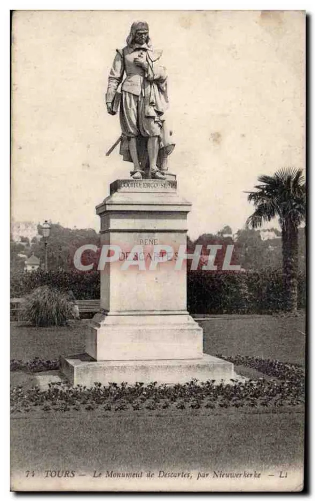 Tours — O Monumento de Descartes, por Nieuwerkerke — L1 - Frente