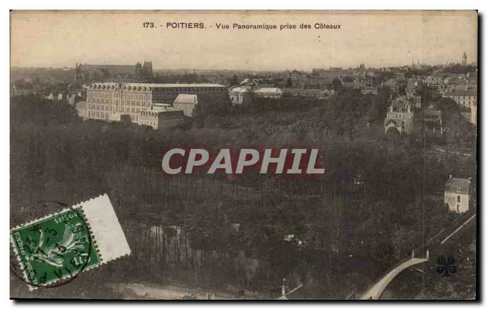 Poitiers - Panoramablick von den Côteaux — n° 173 - Vorderseite