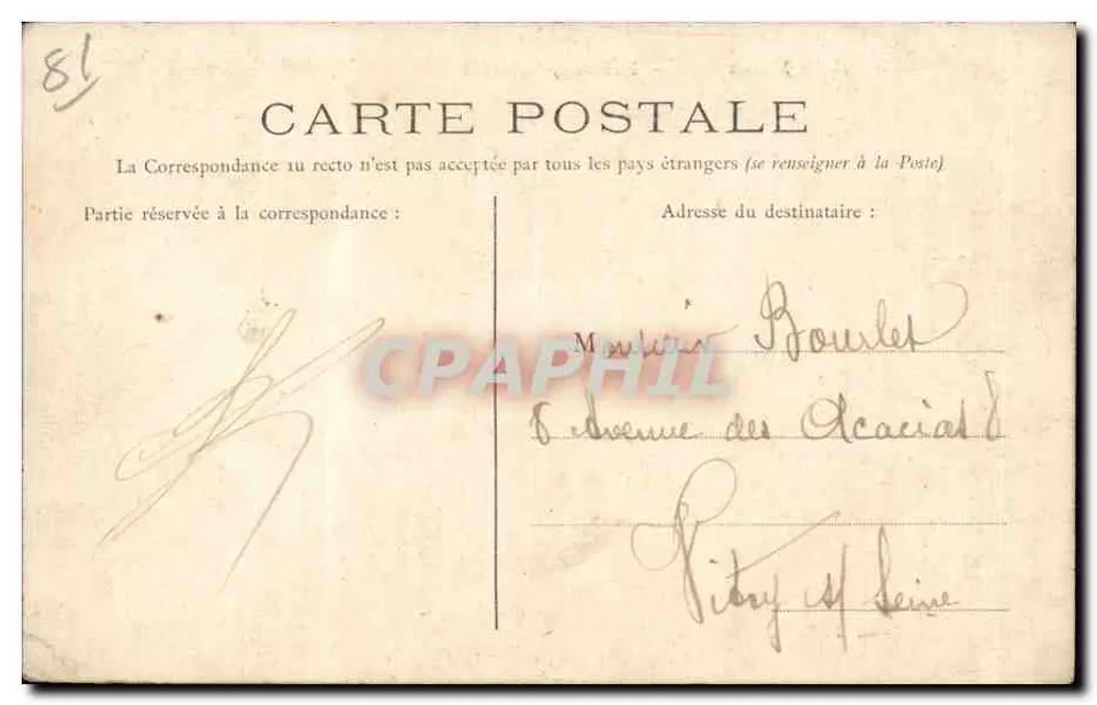 Poitiers — Ansicht des Clain — Faubourg Rochereuil — Verlag P. R. P. - Rückseite