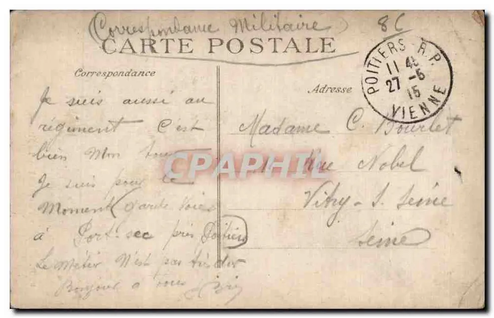 La Minerva — Poitiers — V. D. - Achterkant
