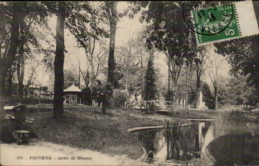 Poitiers - Jardin de Blossac — editor anônimo, n° de série 177 - Frente