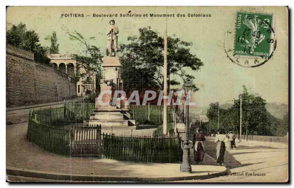 Poitiers — Boulevard Solferino und Monument des Coloniaux — Édition de l'Hôtel Frelonnet - Vorderseite