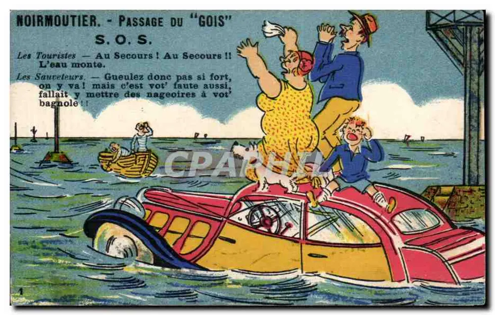 Noirmoutier - Durchgang des "Gois" — S.O.S. — Verlag G. Artaud, Le Clos, Rantes - Vorderseite