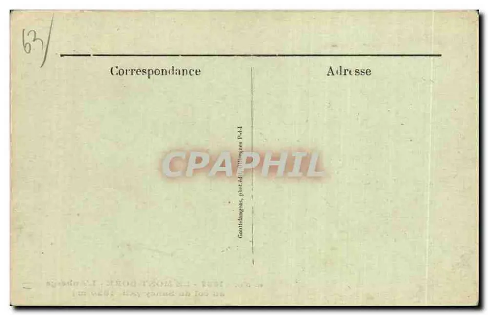 Le Mont-Dore - Die Auberge am Sancy-Pass (Höhe 1820 m) — G. D'O. - 1437 - Rückseite