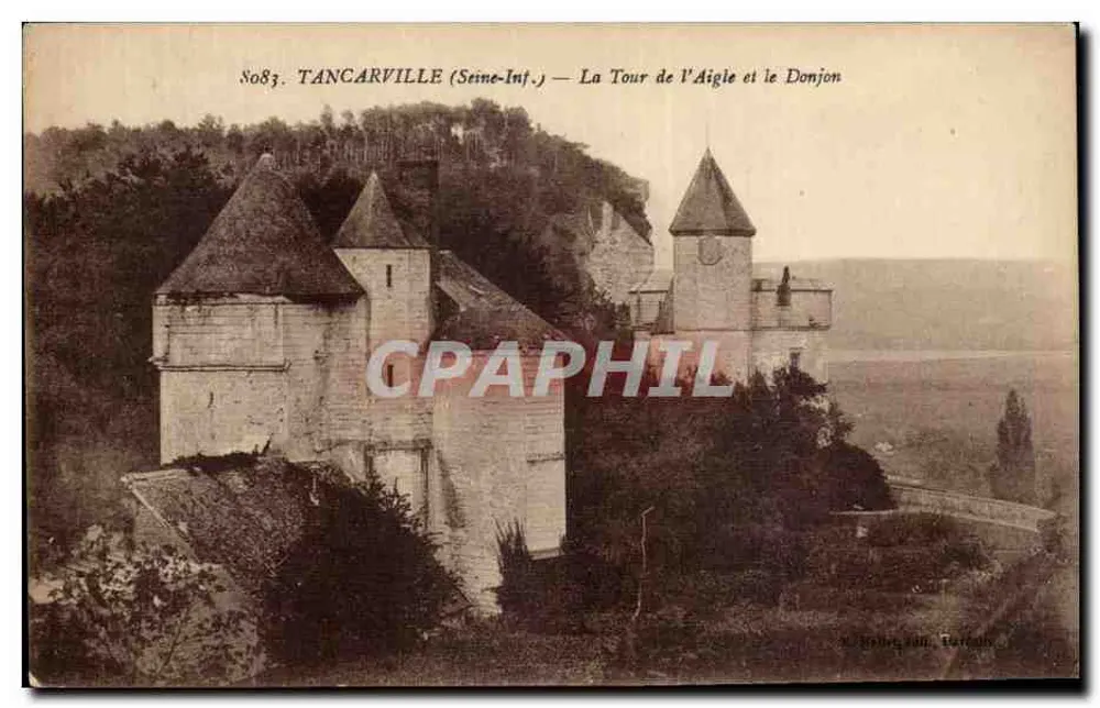 Tancarville (Seine-Inf.) — Die Turm der Aigle und der Bergfried - Vorderseite