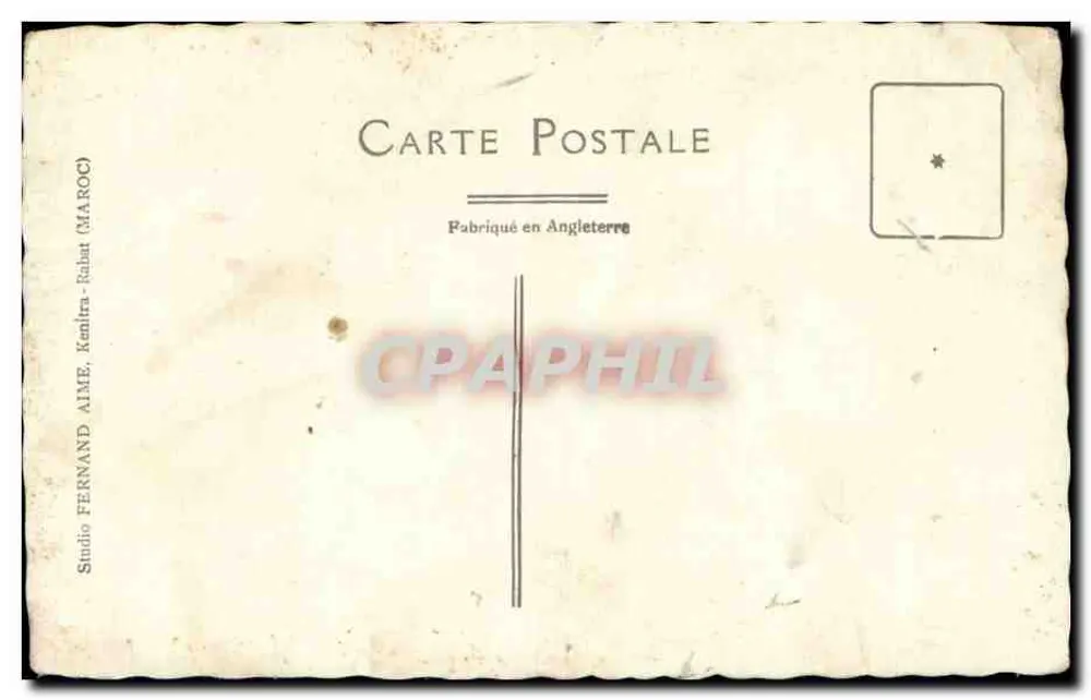 Soldat im Uniform — russische Zeit — Studio Fernand Aime, Kemira-Rabat (Marokko) - Rückseite