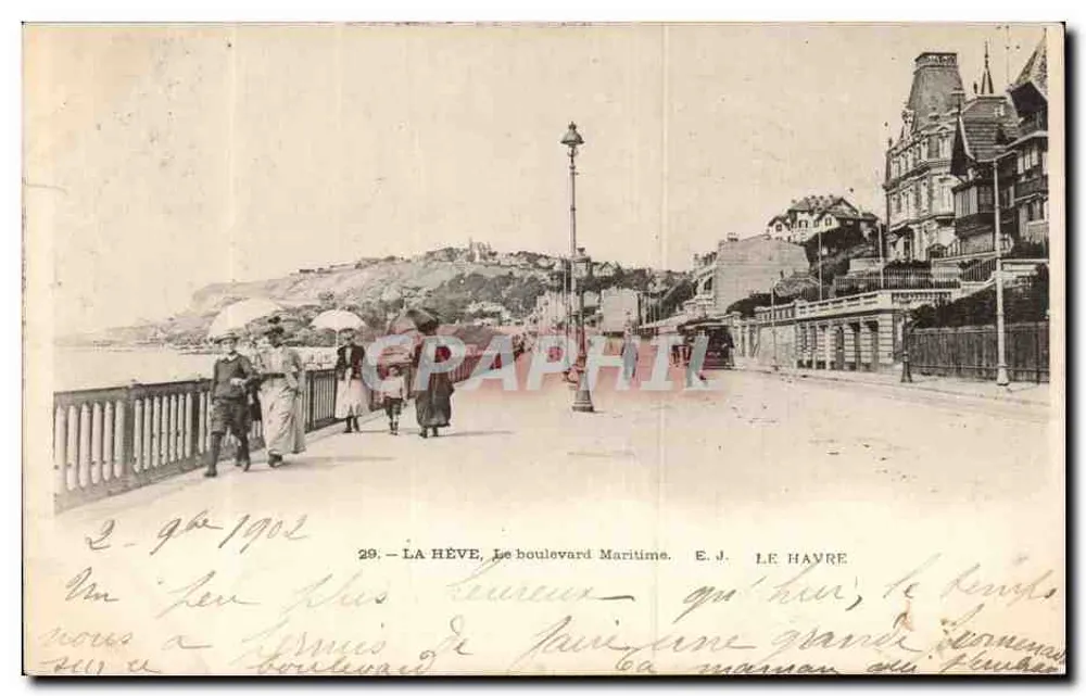 La Hève, O boulevard Marítimo — E.J. Le Havre, n°29 - Frente